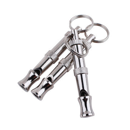 Petnki Adjustable Metal Ultrasonic Dog Whistle in silver