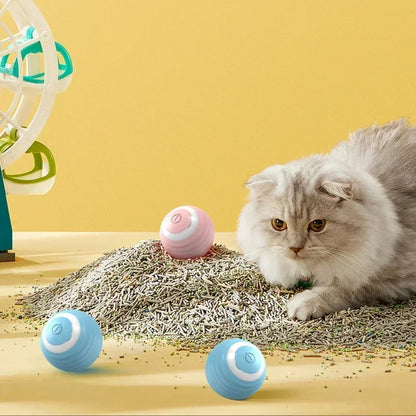 Cat Toys Pet Toy Supplies Accessories for Cats Spinning Ball Electric Interactive USB Charging Cat Ball Products Home Garden