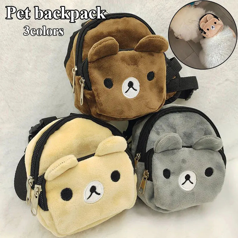 Cute Nylon Pet Backpack for Small Medium Dogs Convenient Portable Large-capacity Dog Snack Bag Dog Backpack