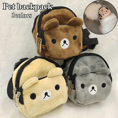 Cute Nylon Pet Backpack for Small Medium Dogs Convenient Portable Large-capacity Dog Snack Bag Dog Backpack