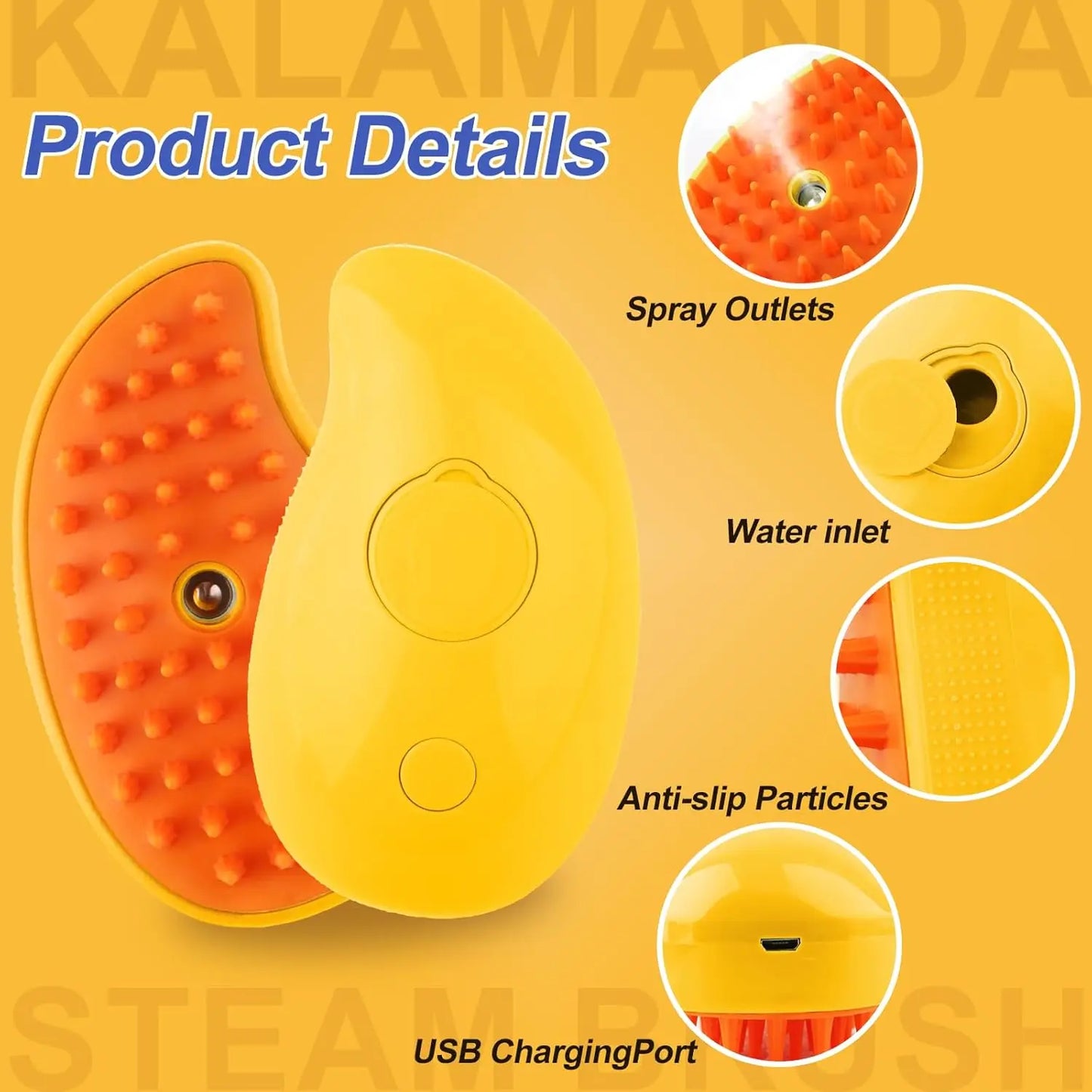 Cat Steam Brush 3 in 1 Dog Steamy Brush Cleanser Silicone Massage Grooming Comb Pet Hair Cleaning Misting Comb for Cats Dogs