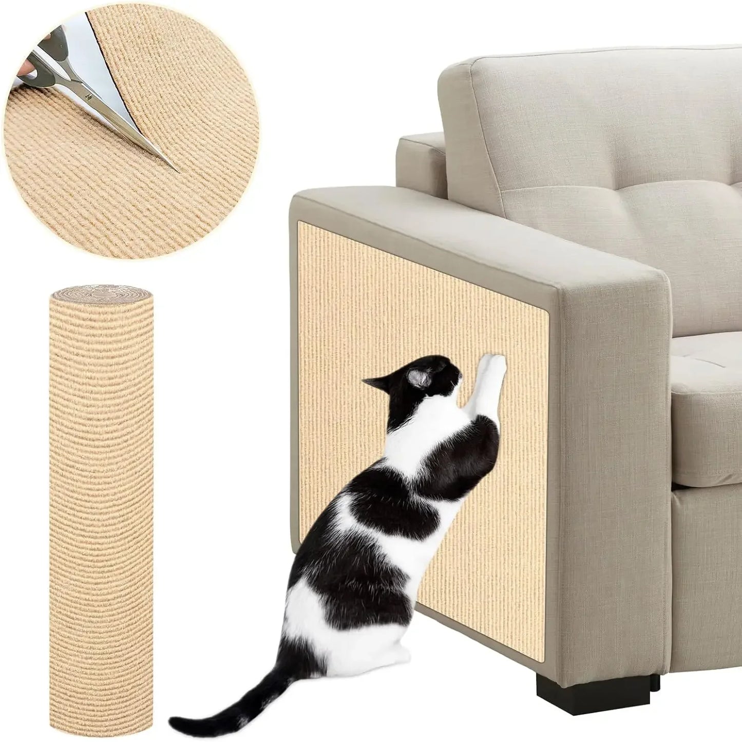 Cat Climbing Mat Wear Resistant Scratch DIY Climbing Cat Scratcher Sofa Protection Wall Mounted Self-Adhesive Cats Scratch Board