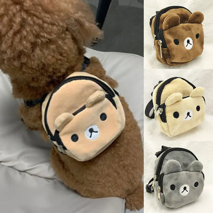Cute Nylon Pet Backpack for Small Medium Dogs Convenient Portable Large-capacity Dog Snack Bag Dog Backpack