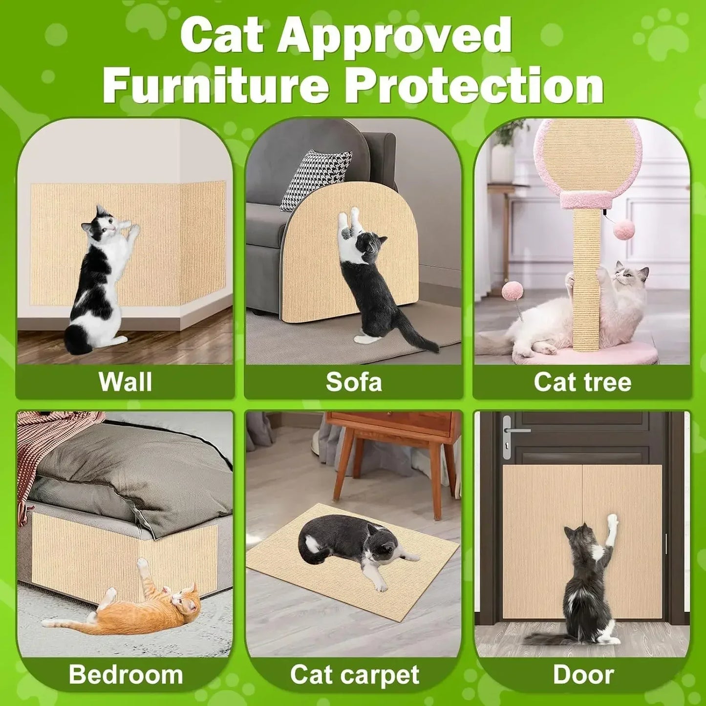 Cat Climbing Mat Wear Resistant Scratch DIY Climbing Cat Scratcher Sofa Protection Wall Mounted Self-Adhesive Cats Scratch Board